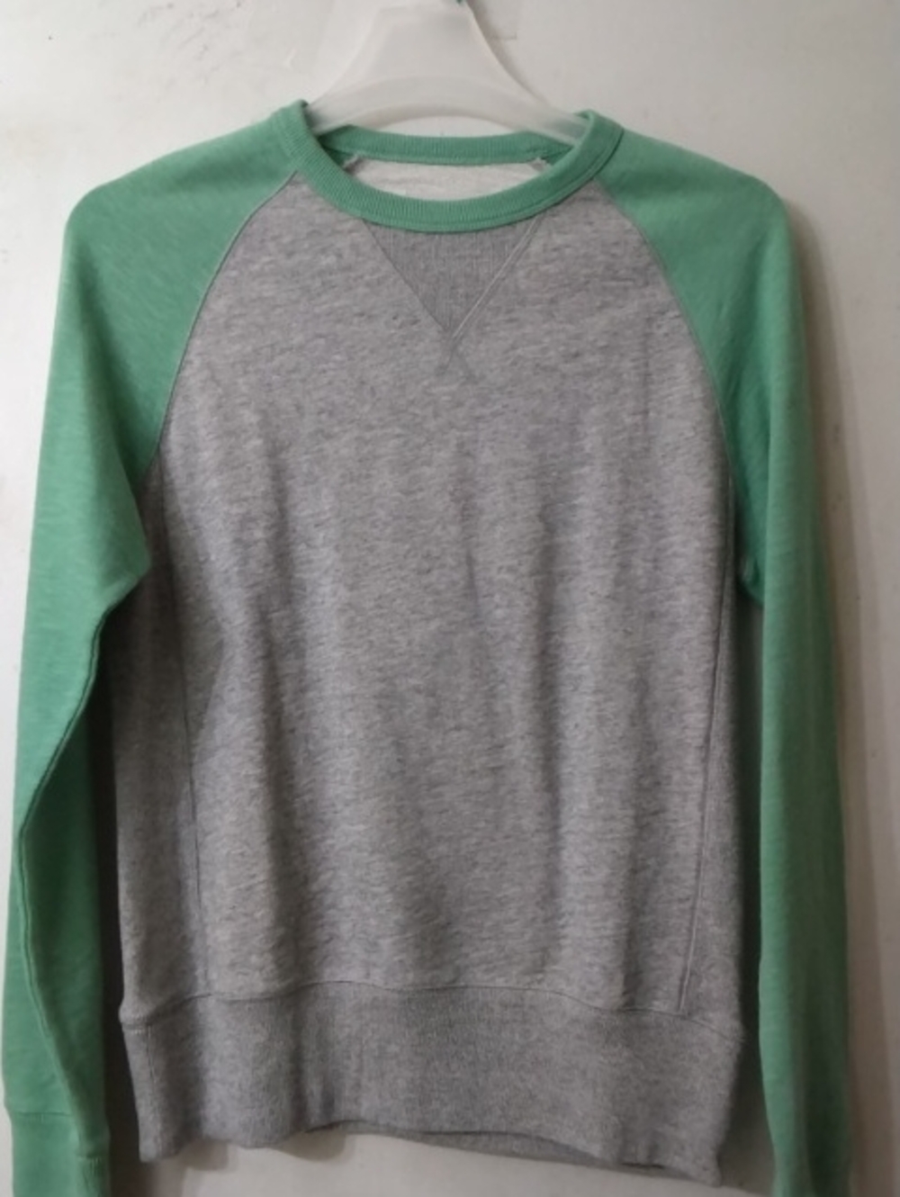 Men's Jack Spade Gray & Green Raglan Sweatshirt Size Small